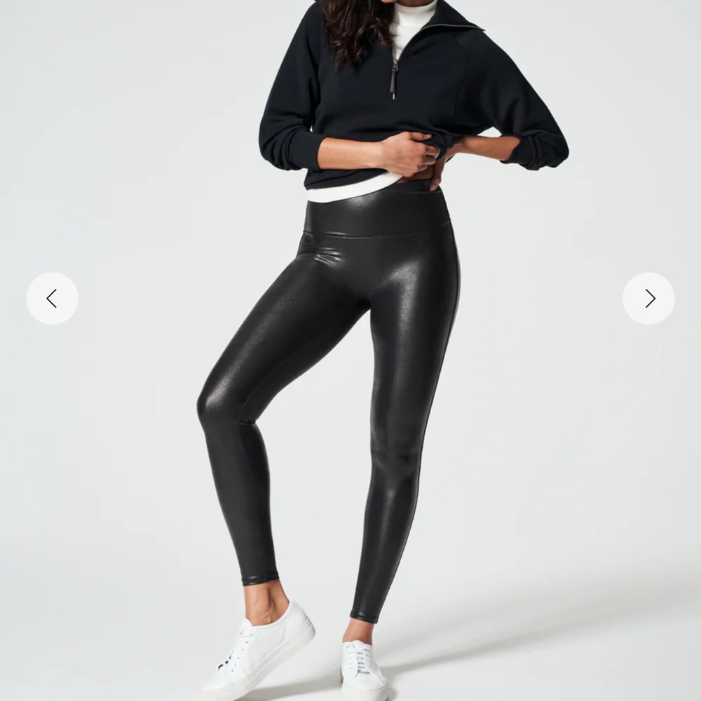 Spanx shape faux leather leggings